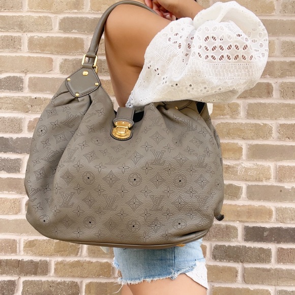 Louis Vuitton Handbags - Louis Vuitton Monogram Mahina Neo Leather Hobo Monogram Perforated Gris Elephant